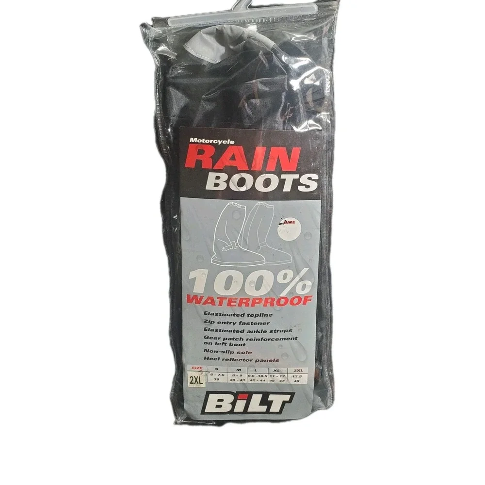 BILT‎ Motorcycle Rain Boots Bilt Size XXL Fits US Size 12.5, EU 48 - NEW